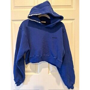 MadHappy Women Cropped Hoodie Blue Size M